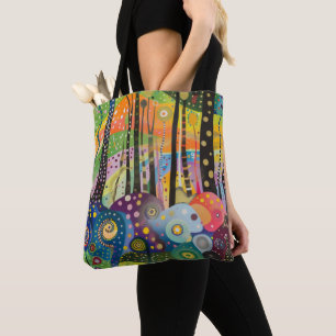 Bolso De Tela Psicodélico Retro Hípster 70s 60s