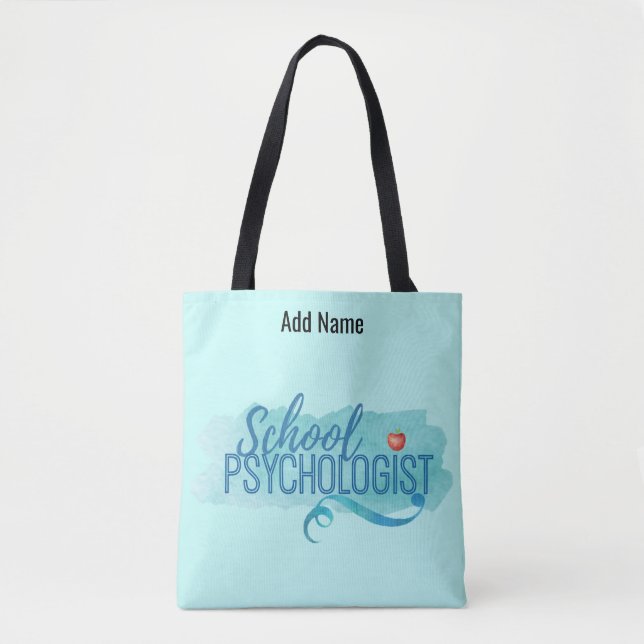 Bolso De Tela Psicólogo escolar Nombre personalizado Hombro bols (Anverso)