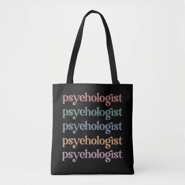 Bolso De Tela Psicólogo Retro Graduación Estudiantil de Psicolog (Anverso)
