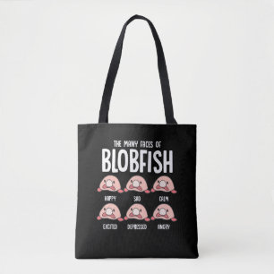 Bolso De Tela Psicolulos Fea Face Face Blobfish criatura Mar