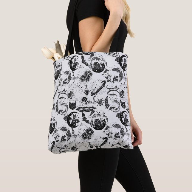 Bolso De Tela Psychedelic Cats and etc. PSYCAT01A  (Detalle)