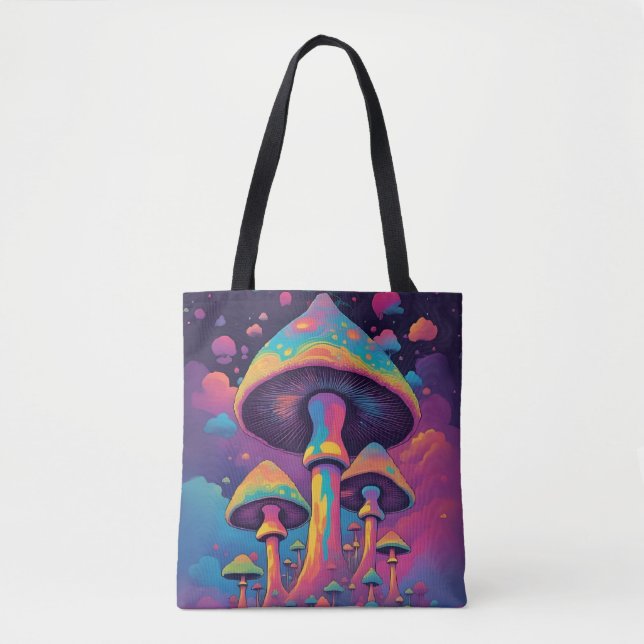 Bolso De Tela Psychedelic Spirit Shroom Garden Tote Bag (Anverso)