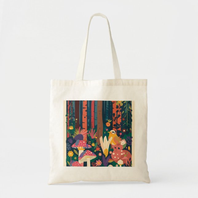 Bolso De Tela Psychedelic woodland tote bag (Frente)