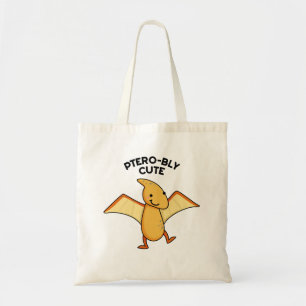 Bolso De Tela Pterobobly Cute Funny Dinosaur Pterodactyl Pun