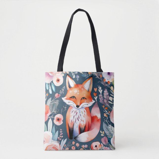 Bolso De Tela Pterografía floral (Anverso)