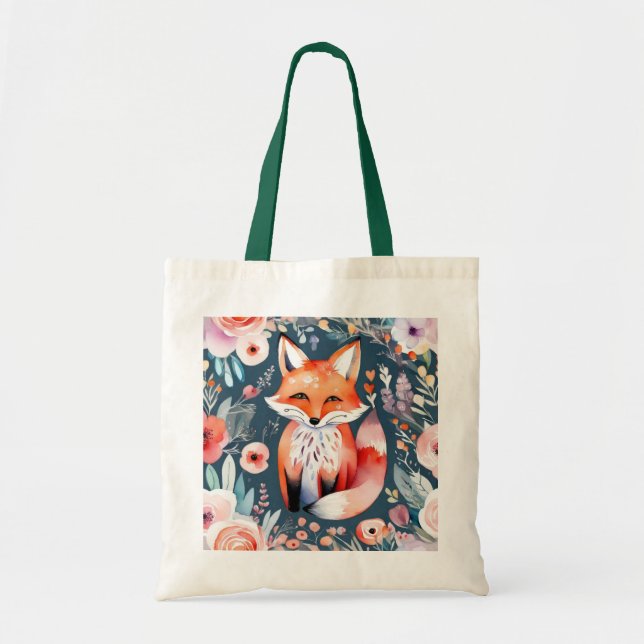 Bolso De Tela Pterografía floral (Frente)