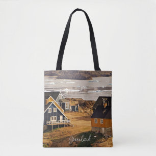 Bolso De Tela pueblo de Groenlandia, fotografía escénica