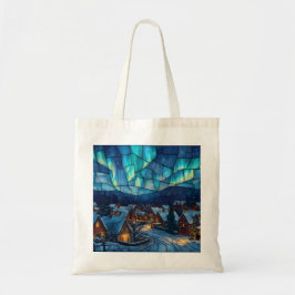 Bolso De Tela Pueblo de invierno de vidrio emplomado panorámico