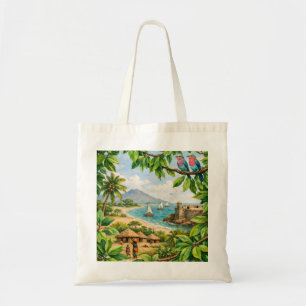 Bolso De Tela Pueblo de la Costa Tropical de Mozambique