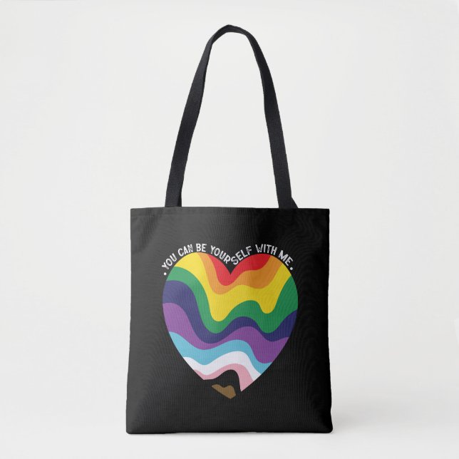 Bolso De Tela Puedes Estar Conmigo Mismo Gay Transgénero LGBT (Anverso)
