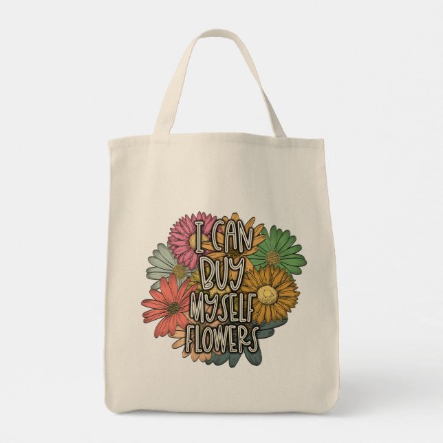 Bolso De Tela Puedo Comprarme Flores Tote Bag (Reverso)