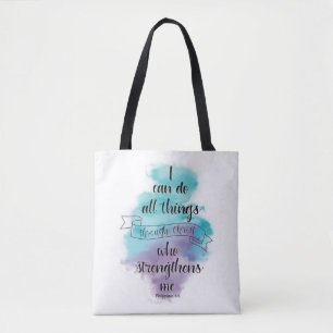 Bolso De Tela Puedo hacer todas las cosas a través de Cristo