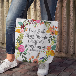Bolso De Tela Puedo hacer todas las cosas a través de Cristo Fel