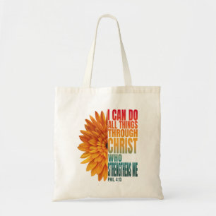 Bolso De Tela puedo hacer todas las cosas por medio de cristo qu