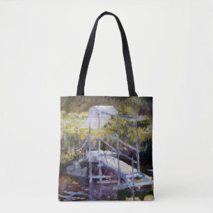 Bolso De Tela Puente blanco por John Twachtman