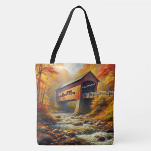 Bolso De Tela puente clásico cubierto de otoño