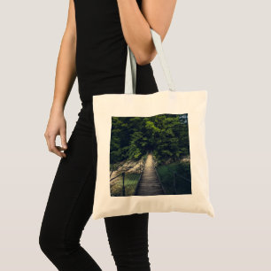 Bolso De Tela Puente colgante simple río Idrijca, Eslovenia