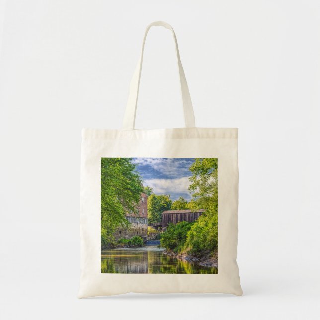 Bolso De Tela Puente Cubierto De Bollinger Mill Y Burfordville (Frente)