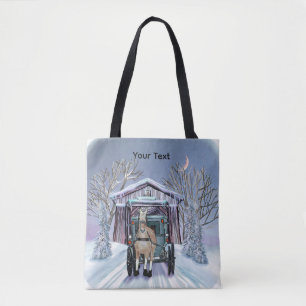 Bolso De Tela Puente Cubierto de Invierno Amish