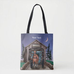 Bolso De Tela Puente Cubierto del Crepúsculo
