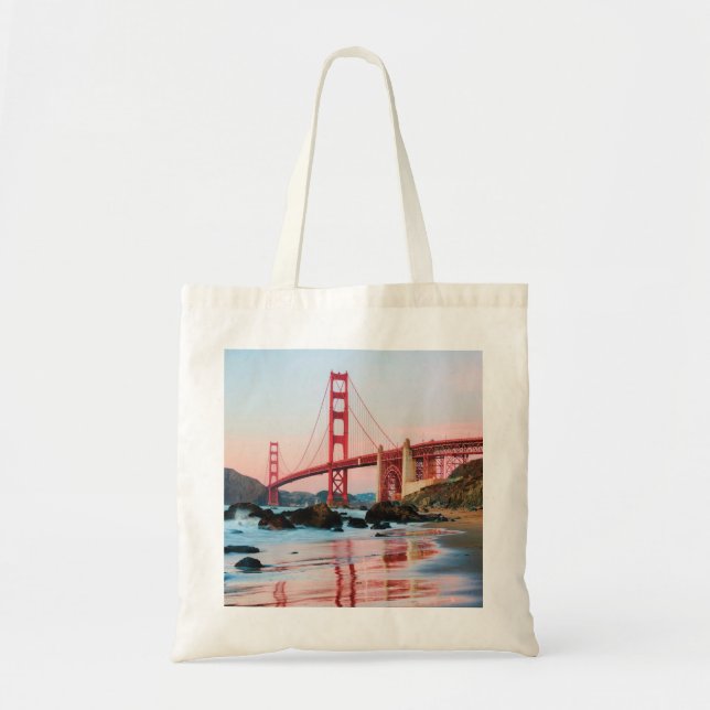Bolso De Tela Puente de la puerta de oro tira almohada (Frente)