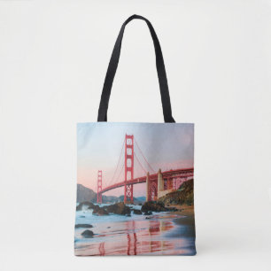 Bolso De Tela Puente de la puerta de oro tira almohada
