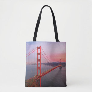 Bolso De Tela Puente de la puerta de oro tira almohada