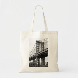 Bolso De Tela Puente de Manhattan en blanco y negro