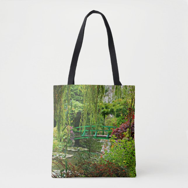 Bolso De Tela Puente de Monet, jardín de Monet, Verde, Giverny (Anverso)