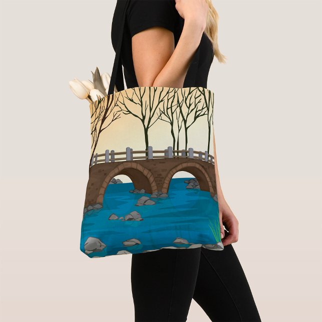 Bolso De Tela Puente de piedra rústico sobre el paisaje natural  (Subido por el creador)