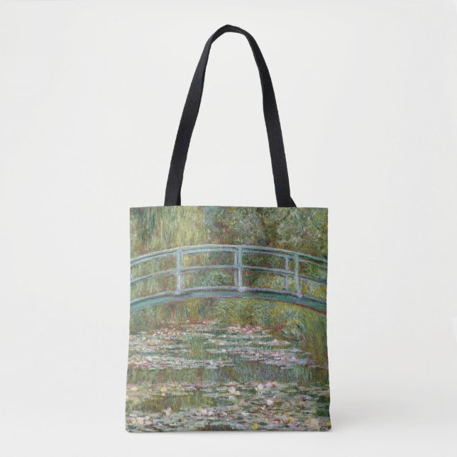 Bolso De Tela Puente del arte de Monet sobre una charca de los (Anverso)