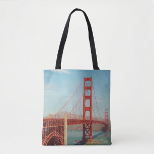 Bolso De Tela Puente dorado