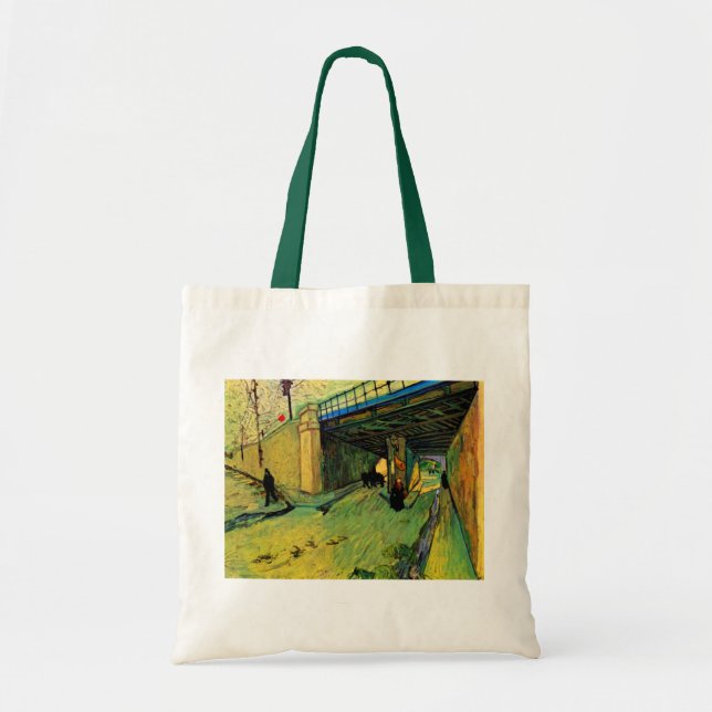 Bolso De Tela Puente ferroviario sobre Montmajour por Vincent va (Frente)