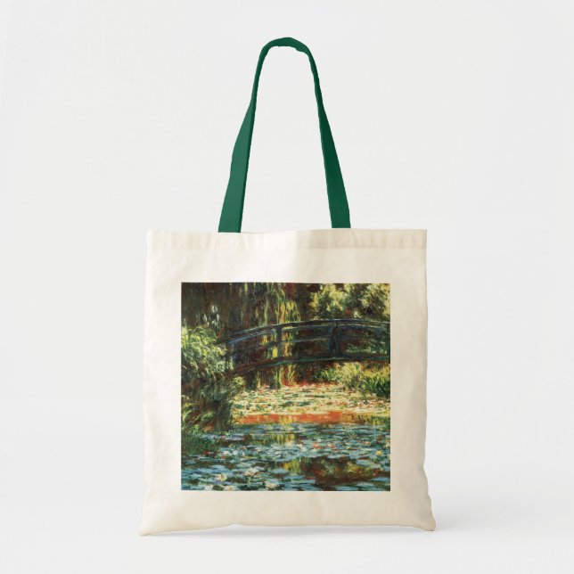 Bolso De Tela Puente sobre el estanque acuático de Claude Monet (Frente)