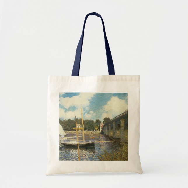 Bolso De Tela Puente vial de Argenteuil por Claude Monet (Frente)