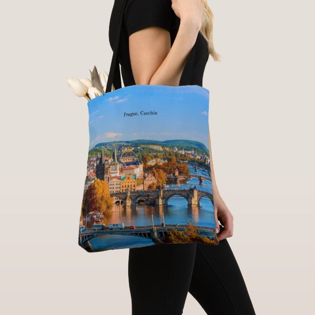 Bolso De Tela Puentes de Praga Czechia (Detalle)