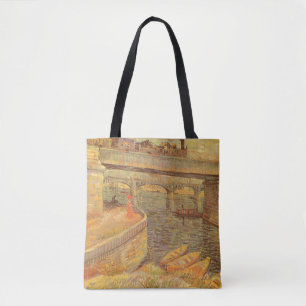 Bolso De Tela Puentes Vincent van Gogh a través del Sena de Asni