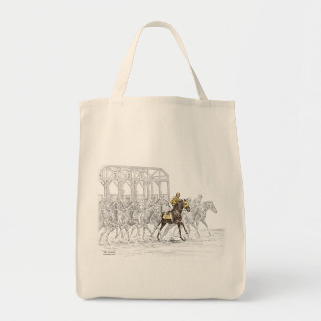 Bolso De Tela Puerta de inicio de la carrera de caballos (Frente)