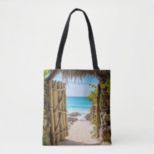 Bolso De Tela Puerta En Tranquilo Jardín Relájese Inspire