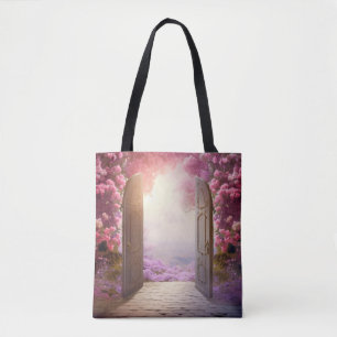 Bolso De Tela Puerta En Tranquilo Jardín Relájese Inspire