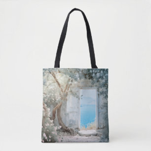 Bolso De Tela Puerta En Tranquilo Jardín Relájese Inspire