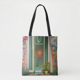 Bolso De Tela Puerta Floral