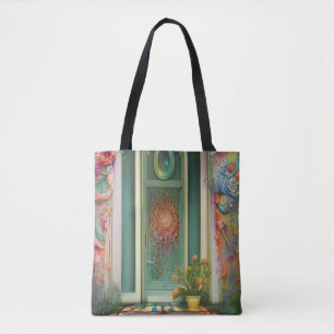 Bolso De Tela Puerta Floral