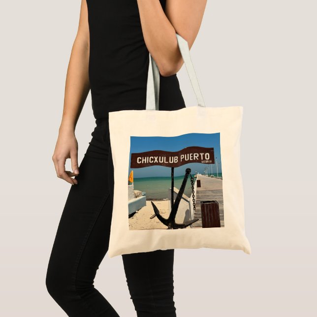 Bolso De Tela Puerto Chicxulub, México - Tote de Presupuesto (Anverso (producto))