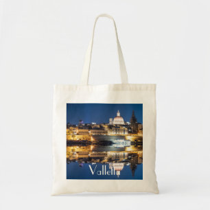 Bolso De Tela Puerto de la ciudad vieja de La Valeta por la noch
