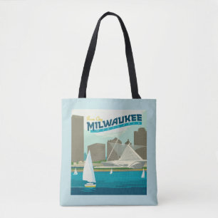 Bolso De Tela Puerto de Milwaukee Wisconsin   Ciudad de Brew