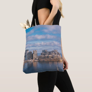 Bolso De Tela Puerto de Sliema y rascacielos de Malta