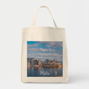 Bolso De Tela Puerto de Sliema y rascacielos de Malta