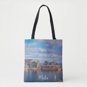 Bolso De Tela Puerto de Sliema y rascacielos de Malta