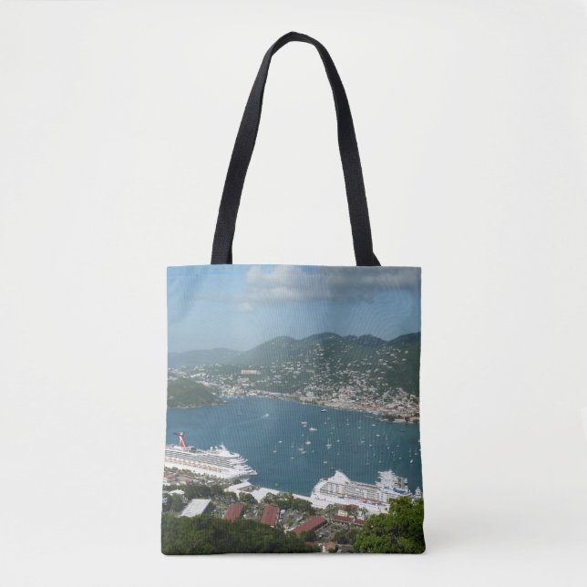 Bolso De Tela Puerto de St. Thomas Islas Vírgenes Estadounidense (Anverso)
